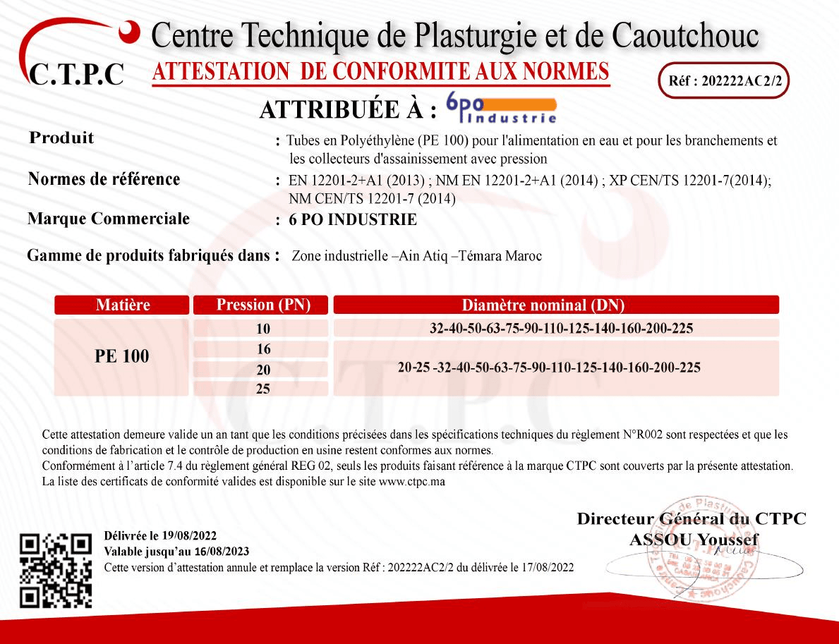 Ctpc Tubes PEHD Double Paroi – 6PO INDUSTRIE