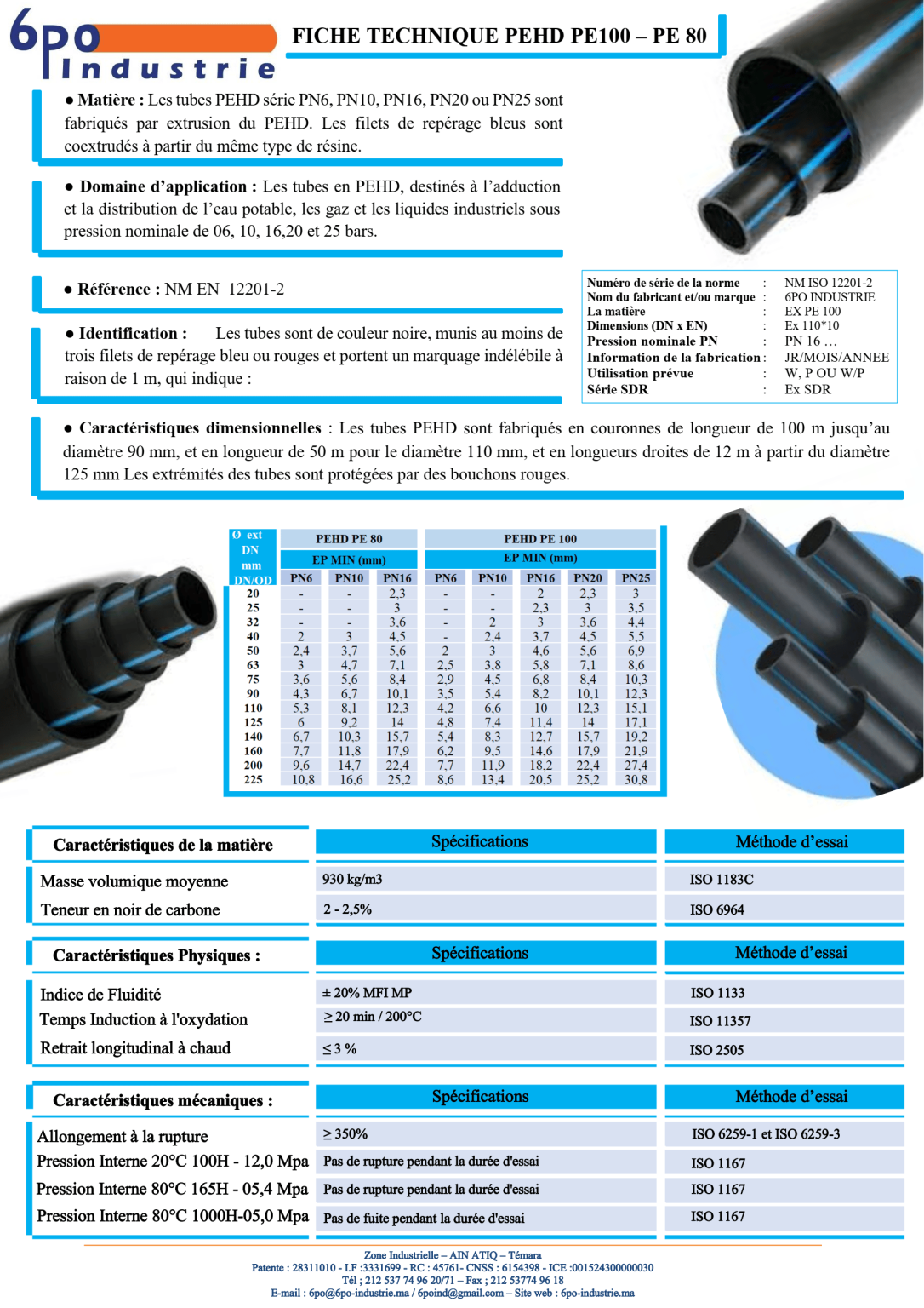 Tubes en PEHD | 6PO INDUSTRIE